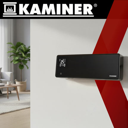 Kaminer Zelvion Elektrische Wandverwarming met LED-display & WiFi – Slimme Luchtgordijnverwarming 2000W met App & Afstandsbediening – Energiezuinig & Stil