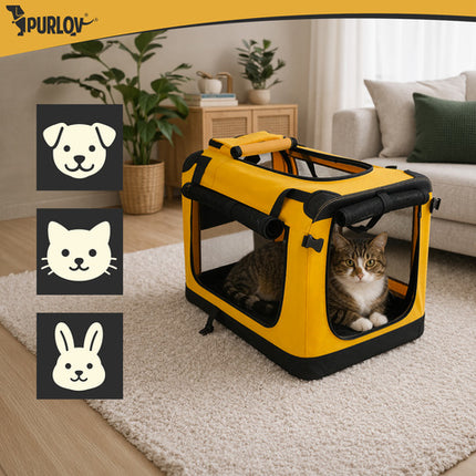 Purlov Opvouwbare Hondenbench – Honden Transporttas – Reisbench voor Hond en Kat – 60 x 42 x 44 cm – Tot 25 kg