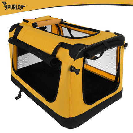 Purlov Opvouwbare Hondenbench – Honden Transporttas – Reisbench voor Hond en Kat – 60 x 42 x 44 cm – Tot 25 kg