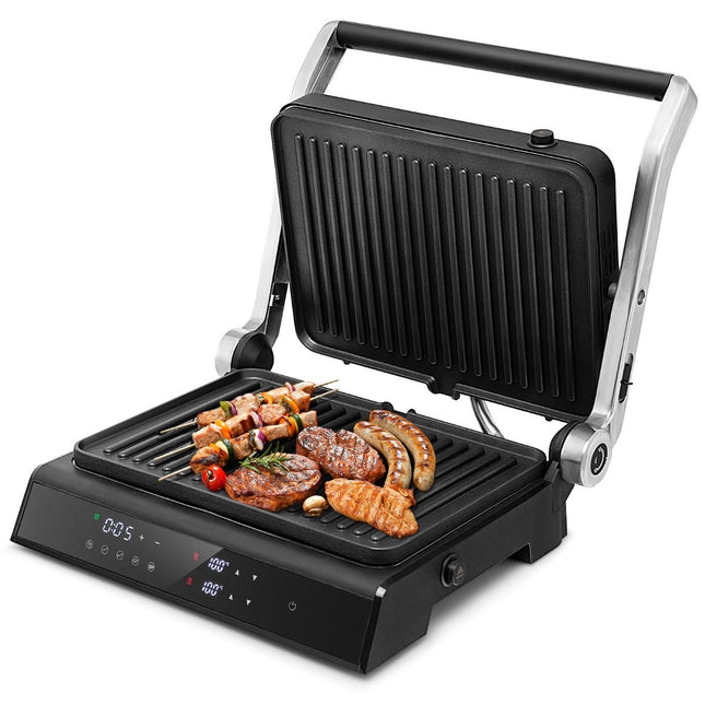 Trendmix XL Contactgrill Sandwichmaker - Elektrische Grill Multigrill Tafelgrill met Led-Display 230 °C - Antiaanbaklaag - Zwart