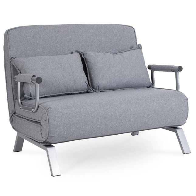 Mebel Elite Bart 2 Luxe 3-in-1 Uitklapbare Grote Slaapstoel Grijs - Inklapbare Slaapbank Met 5 Standen Verstelbare Rugleuning - Belastbaar Tot 250 kg - Moderne Slaapfauteuil - Logeerbed