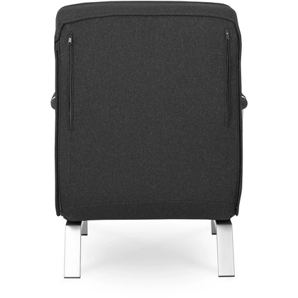 Mebel Elite Bart Luxe 3-in-1 Uitklapbare Slaapstoel Zwart - Inklapbare Slaapbank Met 5 Standen Verstelbare Rugleuning - Belastbaar Tot 125 kg - Moderne Slaapfauteuil - Logeerbed
