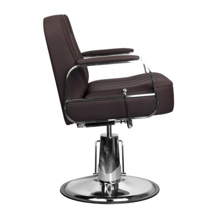 Gabbiano Rufo Barber Chair Brown – Professionele Hydraulische Kappersstoel – Luxe Compact Design voor Barbershops