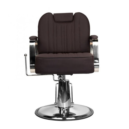 Gabbiano Rufo Barber Chair Brown – Professionele Hydraulische Kappersstoel – Luxe Compact Design voor Barbershops