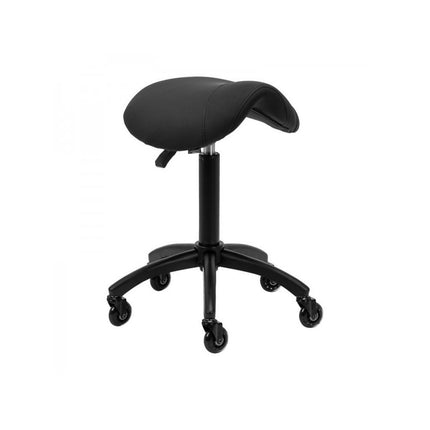 Gabbiano Kapperskruk Zwart – Ergonomische Zadelkruk met Gasveer – Professionele Salonstoel met Wielen