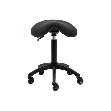 Gabbiano Kapperskruk Zwart – Ergonomische Zadelkruk met Gasveer – Professionele Salonstoel met Wielen
