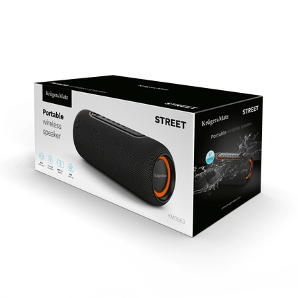Krüger & Matz Street Draadloze Draagbare Bluetooth 5.0 Speaker Waterdicht - RGB Verlichting - TWS Functie - 20W - Zwart