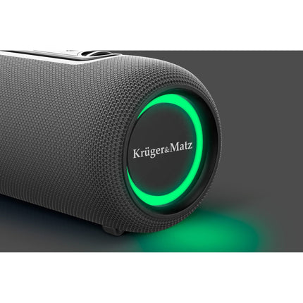 Krüger & Matz Street Draadloze Draagbare Bluetooth 5.0 Speaker Waterdicht - RGB Verlichting - TWS Functie - 20W - Zwart