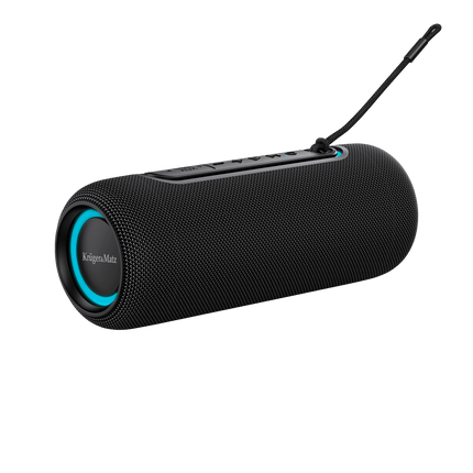 Krüger & Matz Street Draadloze Draagbare Bluetooth 5.0 Speaker Waterdicht - RGB Verlichting - TWS Functie - 20W - Zwart