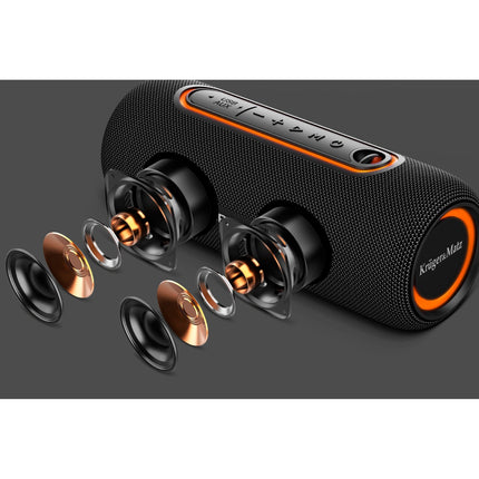 Krüger & Matz Street Draadloze Draagbare Bluetooth 5.0 Speaker Waterdicht - RGB Verlichting - TWS Functie - 20W - Zwart