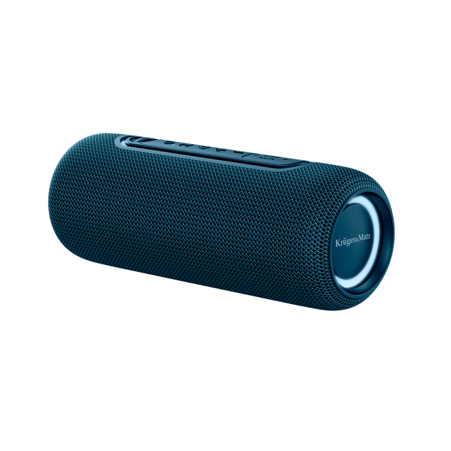 Krüger & Matz Street Draadloze Draagbare Bluetooth 5.0 Speaker Waterdicht - RGB Verlichting - TWS Functie - 20W - Blauw