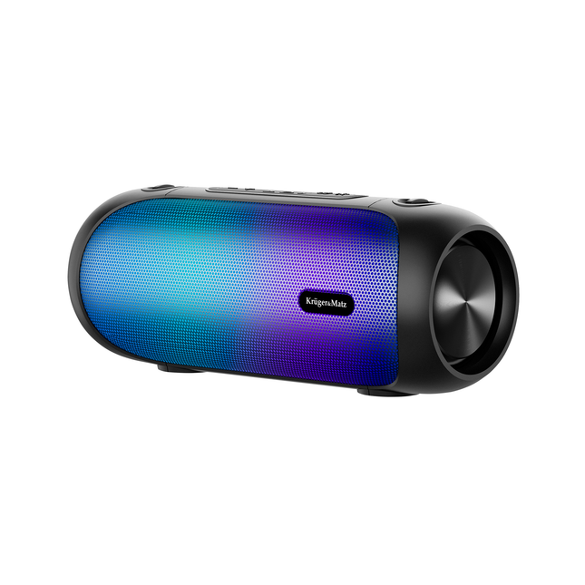 Krüger & Matz Street XL Draadloze Draagbare Bluetooth Speaker Met FM Radio - RGB Verlichting - TWS Functie - 30W - Zwart