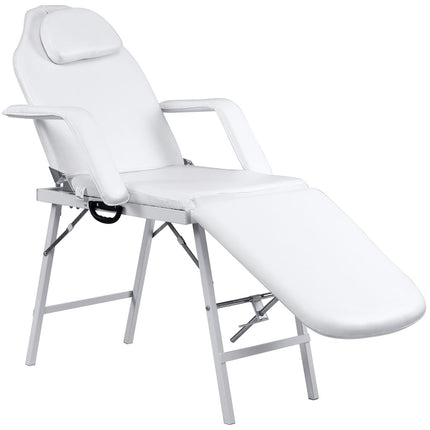 2de kansje Costway Opvouwbare Cosmetische Behandelstoel 225 kg Draagvermogen Wit - Massagestoel Inclusief Draagtas - 182 x 77,5 x 68 cm