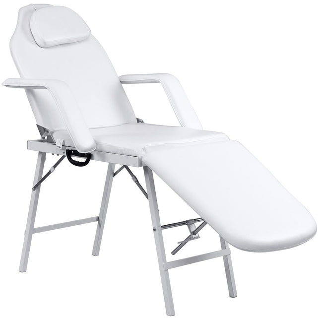 2de kansje Costway Opvouwbare Cosmetische Behandelstoel 225 kg Draagvermogen Wit - Massagestoel Inclusief Draagtas - 182 x 77,5 x 68 cm