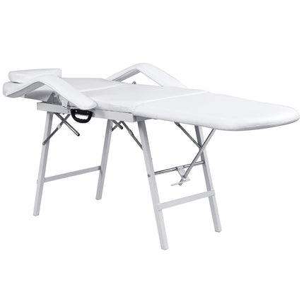 2de kansje Costway Opvouwbare Cosmetische Behandelstoel 225 kg Draagvermogen Wit - Massagestoel Inclusief Draagtas - 182 x 77,5 x 68 cm