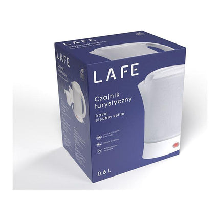 Lafe Elektrische Reis Waterkoker 0.6 Liter - Inclusief 2 Kopjes en Lepels - Kleine Waterkoker Voor Camping of Caravan Klein Formaat - 600W - Wit