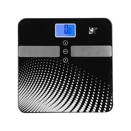 Lafe Digitale Personenweegschaal Met Analyse Tot 150 kg Zwart - 10 Personen Geheugen - Digitale Weegschaal Met Lichaamsanalyse - 30 x 30 x 0.6 cm