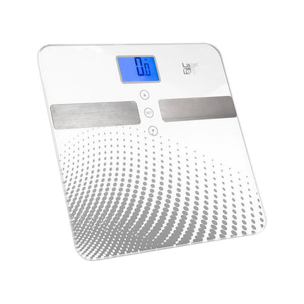 Lafe Digitale Personenweegschaal Met Analyse Tot 150 kg Wit - 10 Personen Geheugen - Digitale Weegschaal Met Lichaamsanalyse - 30 x 30 x 0.6 cm