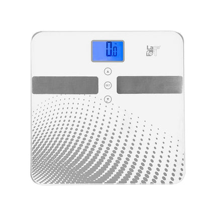 Lafe Digitale Personenweegschaal Met Analyse Tot 150 kg Wit - 10 Personen Geheugen - Digitale Weegschaal Met Lichaamsanalyse - 30 x 30 x 0.6 cm