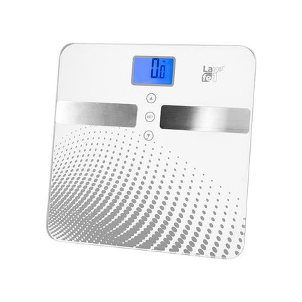 Lafe Digitale Personenweegschaal Met Analyse Tot 150 kg Wit - 10 Personen Geheugen - Digitale Weegschaal Met Lichaamsanalyse - 30 x 30 x 0.6 cm