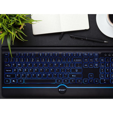Tracer Ofis Pro USB Bedraad Toetsenbord met Blauwe Achtergrondverlichting - Qwerty - Zwart