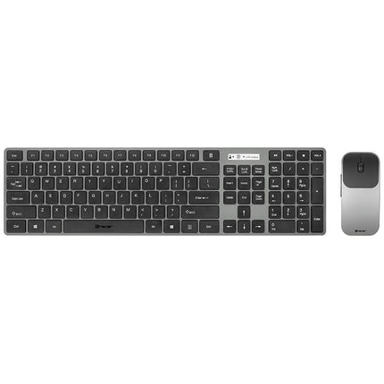 Tracer RF Nano Draadloos Toetsenbord en Stille Membraan Muis Set - QWERTY - Slank Design - Zwart/Grijs