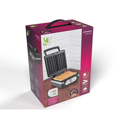Lafe GFB-003 professionele wafelijzer voor 2 Brusselse wafels met non-stick coating 1400W