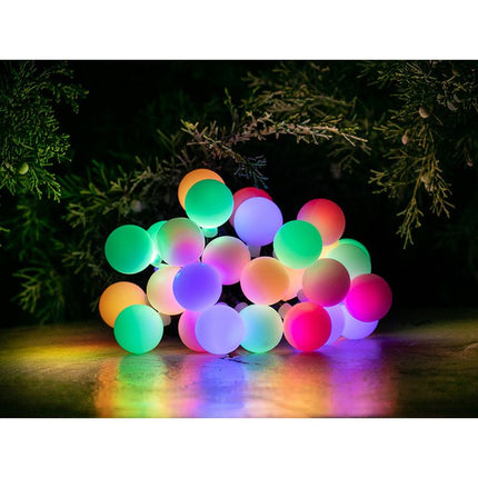 Zonne-aangedreven kleurrijke Fairy Lights 30x bollen LED Solar slinger buitenverlichting voor tuin IP44 4.9m
