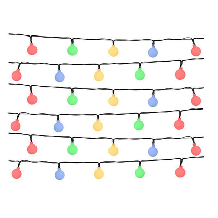 Zonne-aangedreven kleurrijke Fairy Lights 30x bollen LED Solar slinger buitenverlichting voor tuin IP44 4.9m