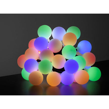 Zonne-aangedreven kleurrijke Fairy Lights 30x bollen LED Solar slinger buitenverlichting voor tuin IP44 4.9m