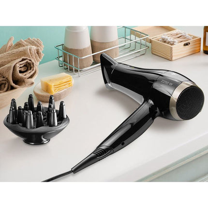 Lafe SWJ-002 föhn ionische haardroger met coolshot incl. concentrator en diffuser 2200W zwart