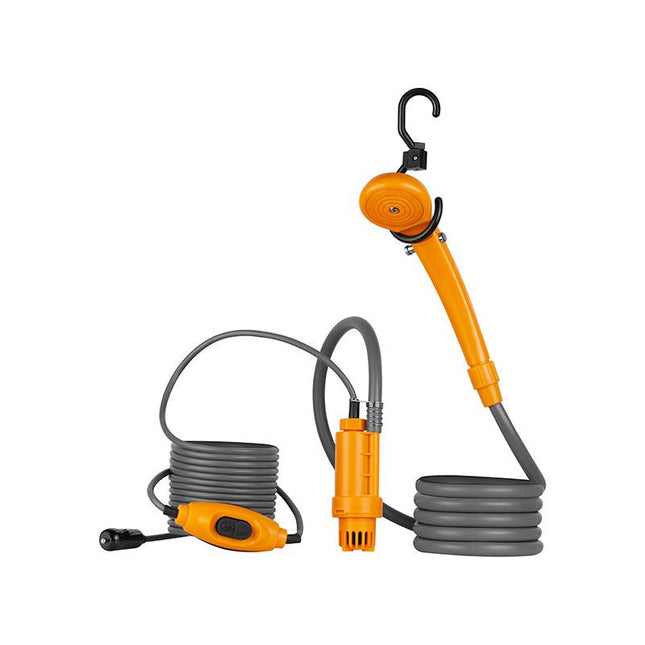 Tracer CampPump 12V Elektrische Camping Douche - Campingdouche - Draagbare Douche - Kampeerdouche - Oranje