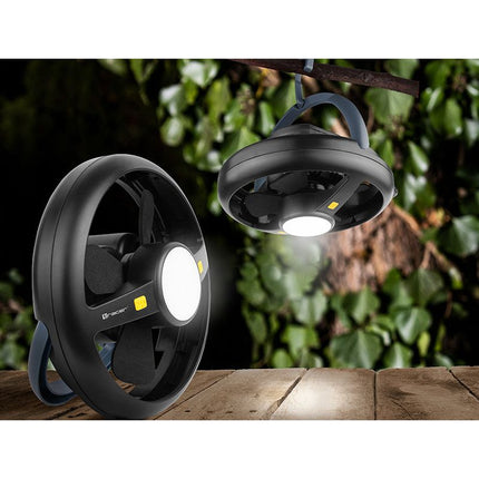 Tracer 3 in 1 Draagbare Kampeerlamp Met Ventilator 100 Lumen - Met Ingebouwde Oplaadbare Batterij - Te Gebruiken Als Powerbank - Outdoor Verlichting - Camping Accessoire - Tent Ventilator