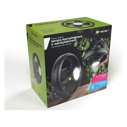 Tracer 3 in 1 Draagbare Kampeerlamp Met Ventilator 100 Lumen - Met Ingebouwde Oplaadbare Batterij - Te Gebruiken Als Powerbank - Outdoor Verlichting - Camping Accessoire - Tent Ventilator