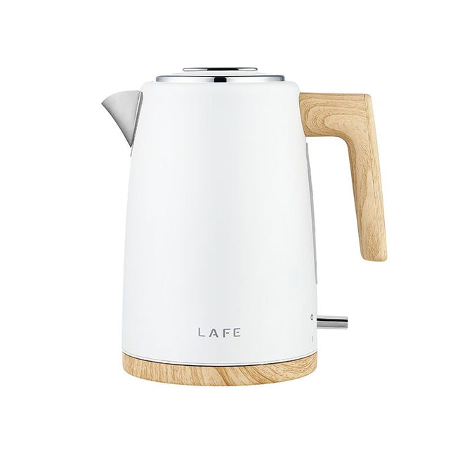 Lafe Scandi Elektrische Waterkoker 1,7L – Scandinavisch Design – RVS – Houten Accenten – STRIX-Connector – Automatische Uitschakeling