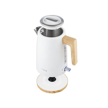 Lafe Scandi Elektrische Waterkoker 1,7L – Scandinavisch Design – RVS – Houten Accenten – STRIX-Connector – Automatische Uitschakeling