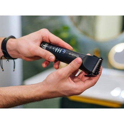 Lafe MasterTrim Haar- en Baardtrimmer - Tondeuse Mannen Pro - Trimmer voor Hoofd & Baard - 2 Opzetstukken 4 Standen - Zwart