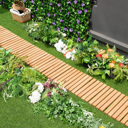 Trendmix Houten Oprolbaar Tuinpad 245 x 43 x 2 cm - Weerbestendig Antisliptextuur Buitenpad - Houten Pad voor Tuin Binnenplaats Aan Zee