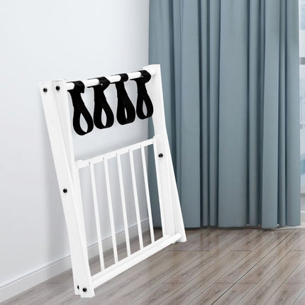 Trendmix Opvouwbaar Bagagerek Kofferstandaard - Bagagerek met Schoenenplank - Metaal Wit 68 x 44 x 57 cm