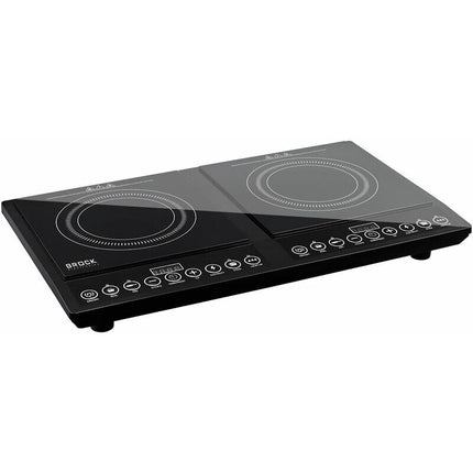 BROCK Vrijstaande Inductie Kookplaat – 2 Pits – 2x 2000W – Digitaal Display – 5 Functies & 8 Warmtestanden – Zwart