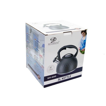Meyerhoff RVS fluitketel 3 liter MH-4049 – Inductie fluitketel – Matzwart – Modern design