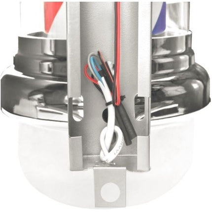 Gabbiano Barbershop Wandlamp – Grote Zilveren Barber Pole met LED Verlichting – Draaibare Kapperslamp voor aan de Wand