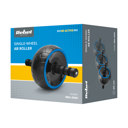Rebel Active Fitness Roller Ab Roller Enkel Wiel - Buikspierwiel - Trainingswiel - Incl Kniemat - Ab Wheel - Buikspierwiel - Zwart