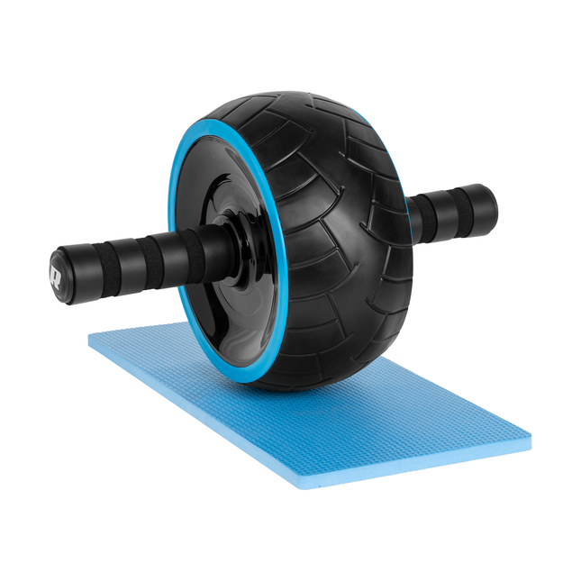 Rebel Active Fitness Roller Ab Roller Enkel Wiel - Buikspierwiel - Trainingswiel - Incl Kniemat - Ab Wheel - Buikspierwiel - Zwart
