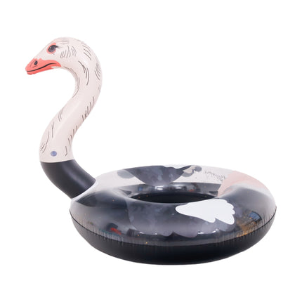 Sunclub Struisvogel Zwemband XL – Opblaasbare Zwemband Volwassenen & Tieners – Pool Float 93 cm – Zwart/Roze