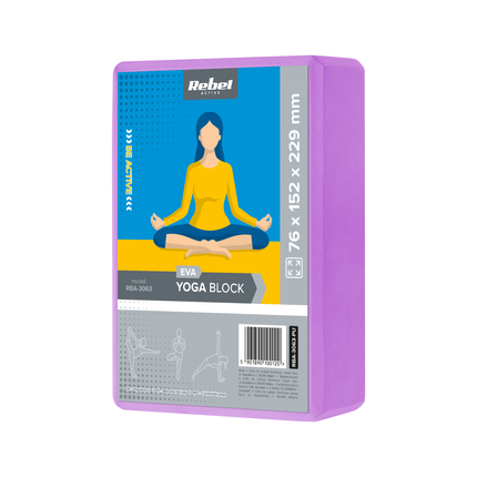 Rebel Active Yogakubus - EVA-schuim 120g - Paars Yogablok 76 x 152 x 229 mm