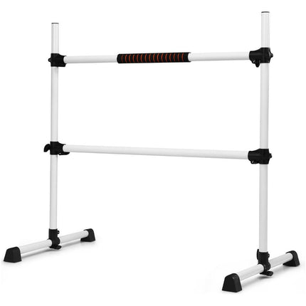 Trendmix Draagbare Verstelbare Ballet Barre - Dubbele Fitness Balletstang - Dans Ballet Barre - 124 x 71 x 120 cm Wit