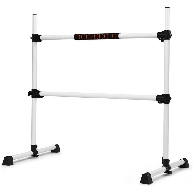 Trendmix Draagbare Verstelbare Ballet Barre - Dubbele Fitness Balletstang - Dans Ballet Barre - 124 x 71 x 120 cm Wit