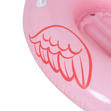 SunClub Opblaasbare Flamingo Boot Voor Kinderen – 107 x 71,5 cm – Zwembadboot Met Handgrepen – Roze