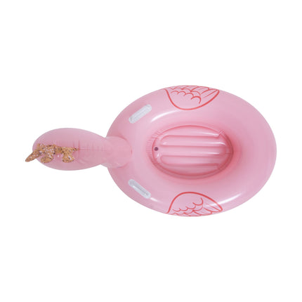SunClub Opblaasbare Flamingo Boot Voor Kinderen – 107 x 71,5 cm – Zwembadboot Met Handgrepen – Roze